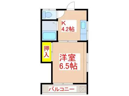 セジュール湯川(1K/2階)の間取り写真