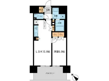 ブレス宮崎台(1LDK/6階)の間取り写真