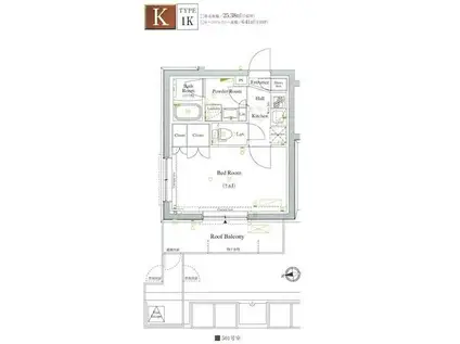 AXAS駒場東大前(1K/5階)の間取り写真