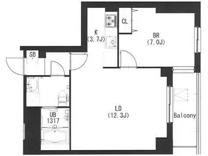 エスティメゾン都立大学(1LDK/2階)の間取り写真