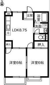 KSHOUSE A(2LDK/2階)の間取り写真