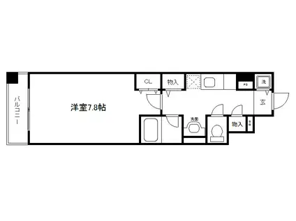 ネクサス伊香(1K/3階)の間取り写真