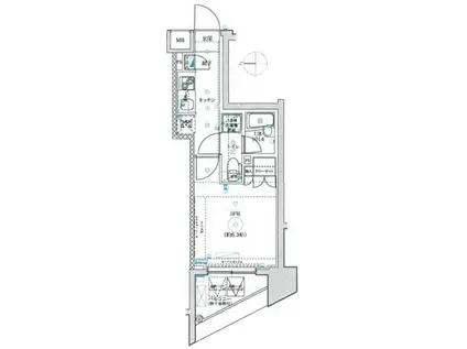 スパシエ川崎ウエスト(1K/11階)の間取り写真