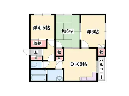 ハイツ井上(3DK/3階)の間取り写真