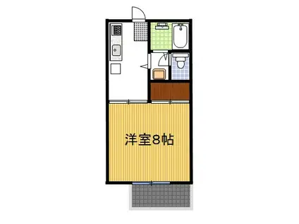 レジデンス石原D(1K/2階)の間取り写真