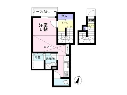 わいずけい(1K/2階)の間取り写真