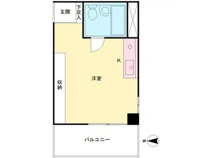 ハウスアムバンホフ(ワンルーム/3階)の間取り写真