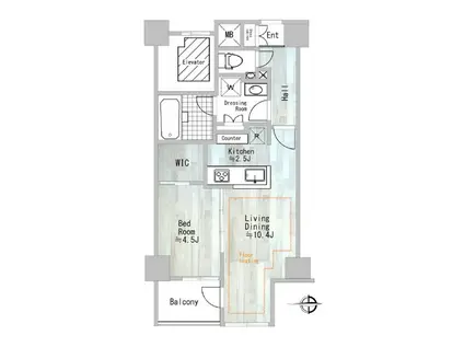 プレミアムヴェール(1LDK/5階)の間取り写真