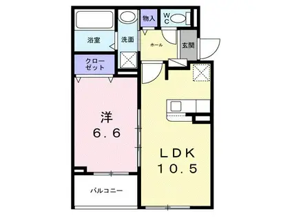 ソレイユ茨木(1LDK/3階)の間取り写真