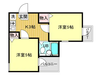 セレーノ門戸(2K/1階)の間取り写真