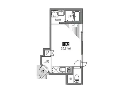 MEGURO SENZOKU U(ワンルーム/1階)の間取り写真