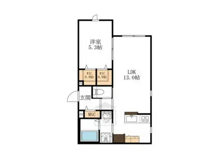 カーサ・アルモニア(1LDK/1階)の間取り写真
