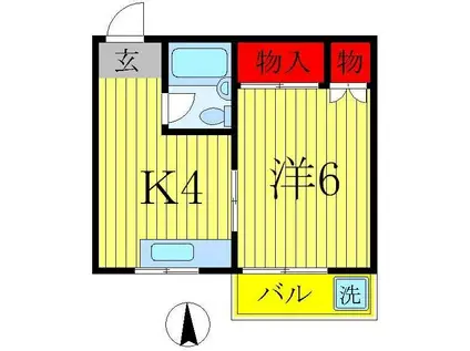 コーポクレール(1K/2階)の間取り写真
