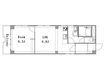 クレアート新町(1LDK/3階)の間取り写真