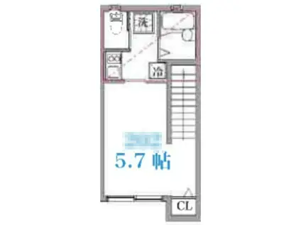 笹塚ヴォアール(1K/2階)の間取り写真