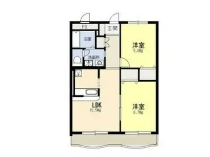 グランデュール斉藤(2LDK/2階)の間取り写真