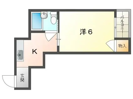 エムロード萱島(1K/3階)の間取り写真