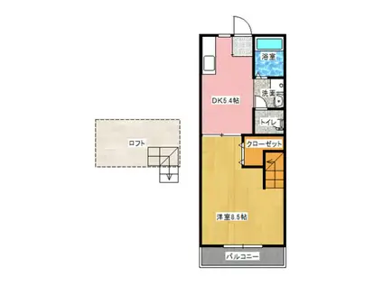 ジェニファー15(1DK/1階)の間取り写真