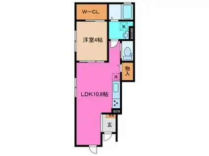 エトワール白梅(1LDK/1階)の間取り写真