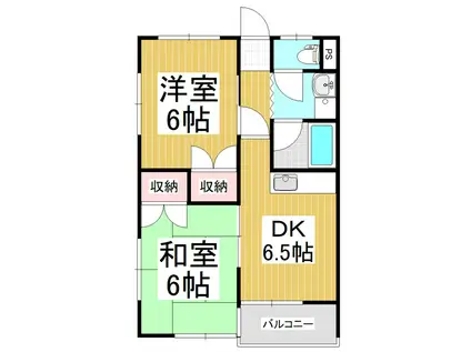 マンション ビレッジ・ヒルズ(2DK/1階)の間取り写真