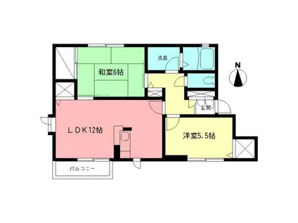 パークヒルズE(2LDK/2階)の間取り写真