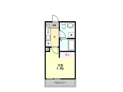 ブライト豊春(1K/2階)の間取り写真