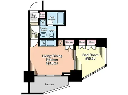 シティタワー新宿新都心(1LDK/5階)の間取り写真
