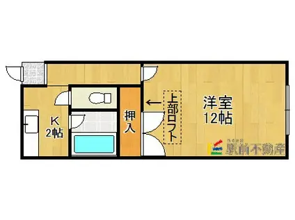 サンライズ中尾山(1K/2階)の間取り写真