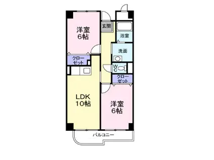 ソレアード・ナノ(2LDK/3階)の間取り写真