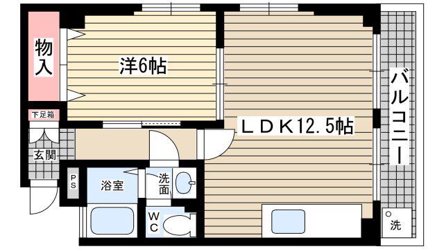 ガーデン協和(1LDK/3階)の間取り写真