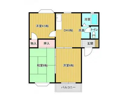 ジュネスメゾン(3DK/2階)の間取り写真