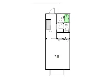 サンボナールあつはら(1K/2階)の間取り写真