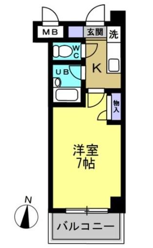 ディアコート鶴舞(1K/1階)の間取り写真