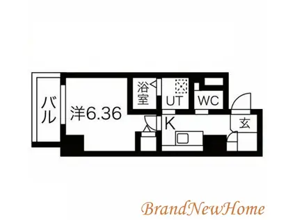 エヌエムキャトフヴァンヌフ(1K/6階)の間取り写真