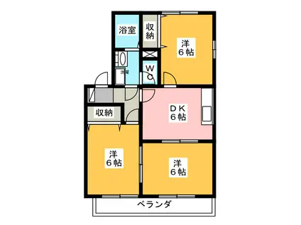 ヴィラ・シャルマン(3DK/2階)の間取り写真