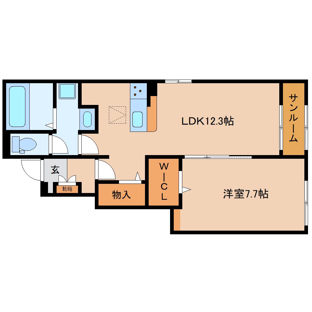 シルエーラ セットA(1LDK/1階)の間取り写真