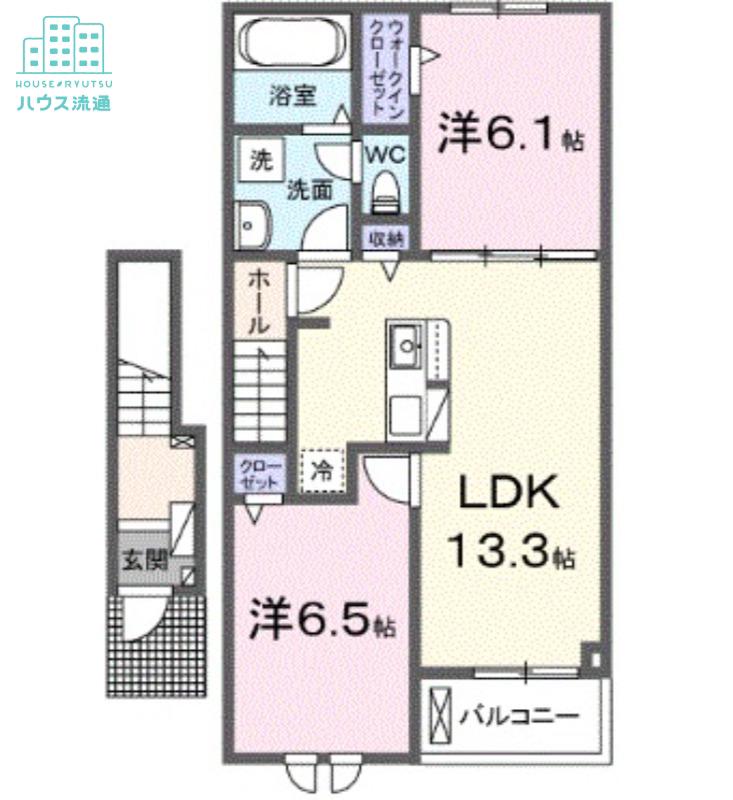 ファミール・ヴィスタ(2LDK/2階)の間取り写真