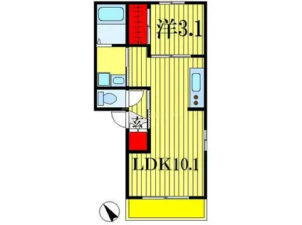 らら・ベイIII(1LDK/1階)の間取り写真