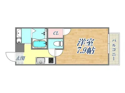 フジパレス西宮北口2番館(1K/3階)の間取り写真