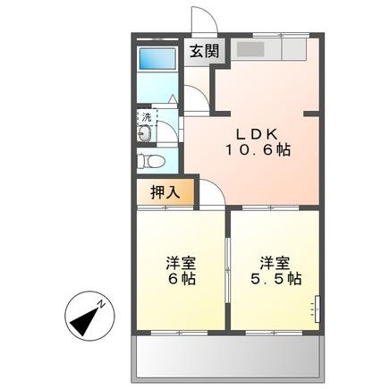 グランシャリオ(2LDK/2階)の間取り写真