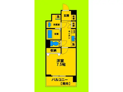 ベルヴィ江坂公園(1K/10階)の間取り写真