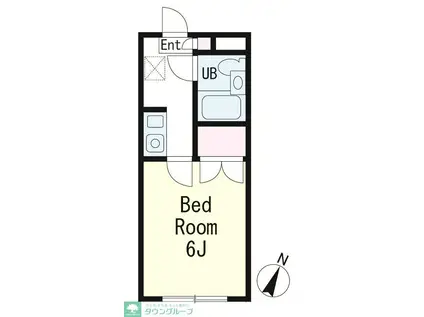 マロンハイツII(1K/2階)の間取り写真