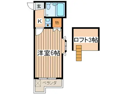 エリーズハウス(1K/2階)の間取り写真