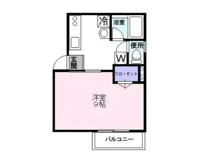 コーポ・タンドウル(1K/2階)の間取り写真