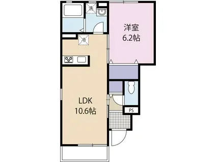 シャレードIII(1LDK/1階)の間取り写真