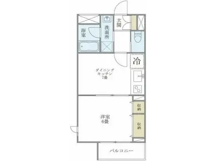 ウェルハウス東大井A棟(1DK/3階)の間取り写真