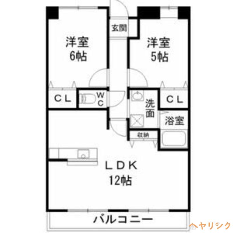 プライム伸和(2LDK/6階)の間取り写真