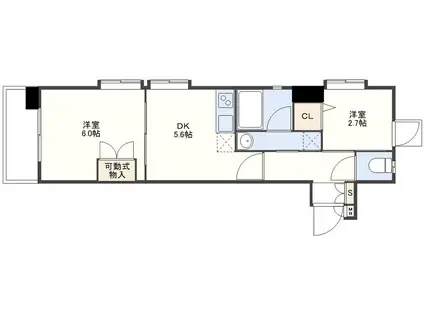 コンフォートヒル(2DK/4階)の間取り写真
