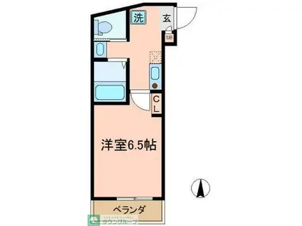 ブランドゥブラン(1K/1階)の間取り写真