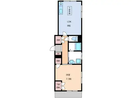 コートフェルミエ(1LDK/1階)の間取り写真